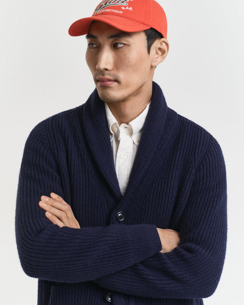 Wool Blend Cardigan Blå