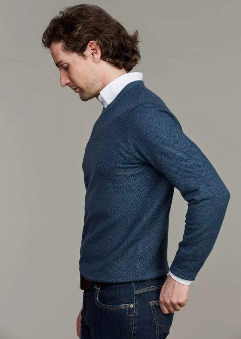 Herringbone Knit Blue Blå