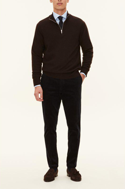 Patton Half Zip Mørkebrun