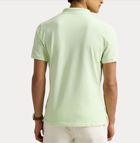 Mineral  dyed mesh polo shirt Grønn