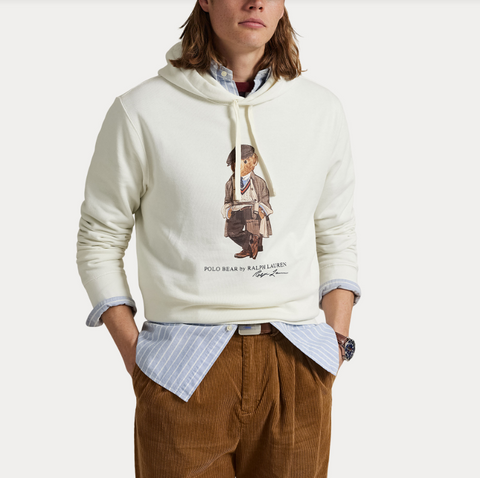 Bear Hood Sweatshirt Hvit
