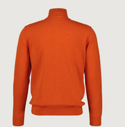 Classic cotton half zip Oransje