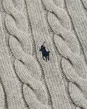 Half Zip Cotton Cable Grå