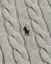 Half Zip Cotton Cable Grå