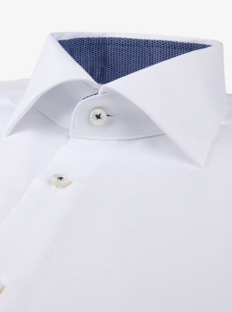 Hvit Twillskjorte i kontrast Hvit