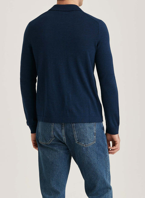 Merino Knitted Shirt Mørkeblå