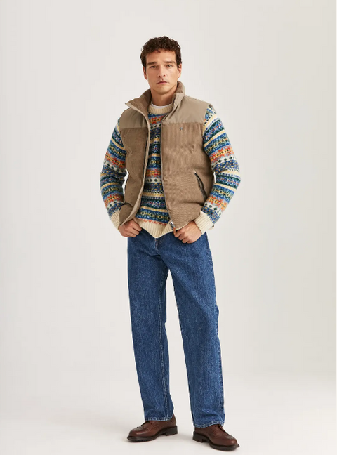 Catton Puffer Vest, Off-white Khaki