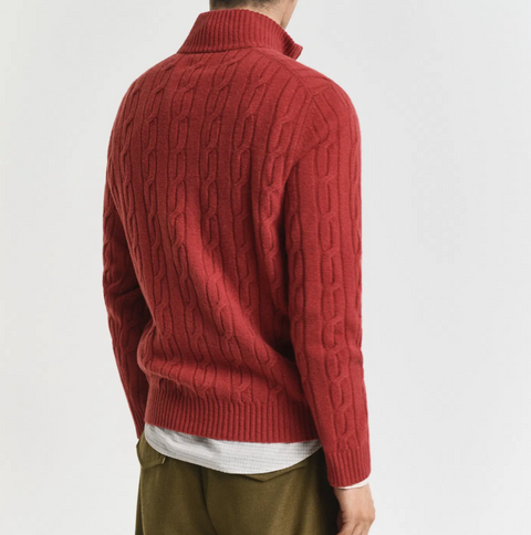 Lambswool cable HZ Rød