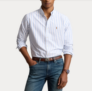 STRIPED OXFORD SHIRT Lyseblå