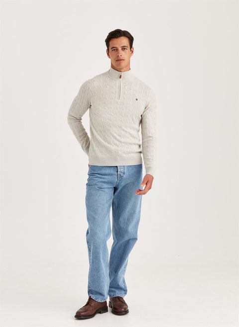 Merino Cable John Zip, 03 Off-White