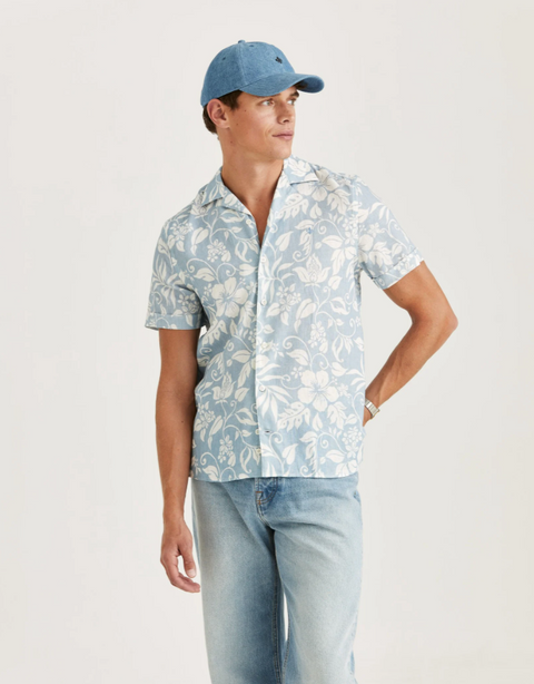 Tropical Short Sleeve Shirt Lyseblå