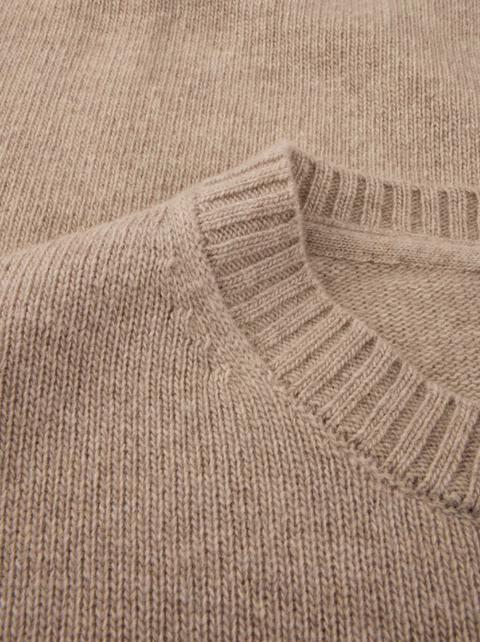 Sweather knitted crew neck merino Lysebrun