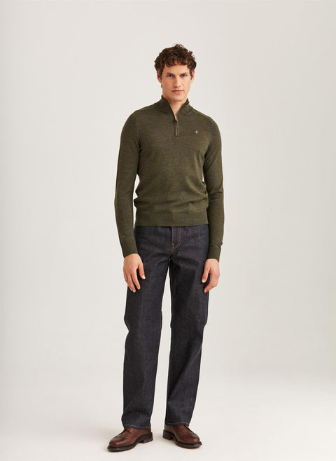 Merino John Zip Oliven