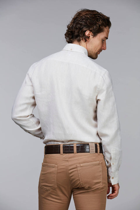 Washed Linen Shirt Beige
