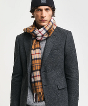 Herringbone Wool Scarf, Brown Brun