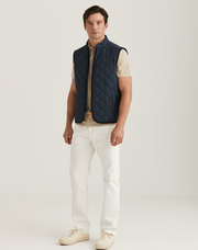 Teddy Quilted Vest, Blue Mørkeblå