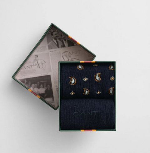 Paisley Socks 2-Pack Gift Box Blå