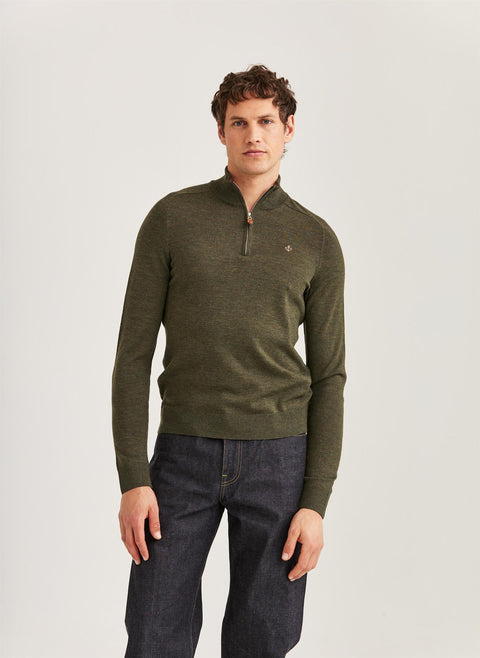 Merino John Zip Oliven