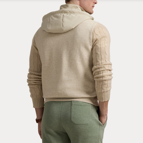 Hood Vest, Dune Tan Beige