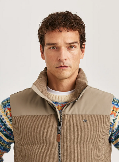 Catton Puffer Vest, Off-white Khaki