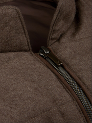 Vest zip Alcantara wool Brun