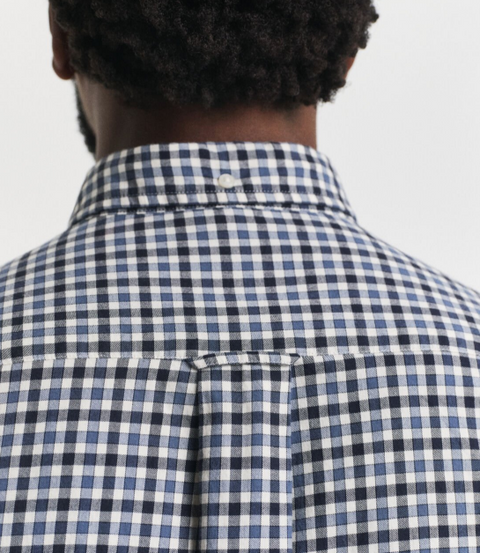 Reg twill gingham shirt Blå