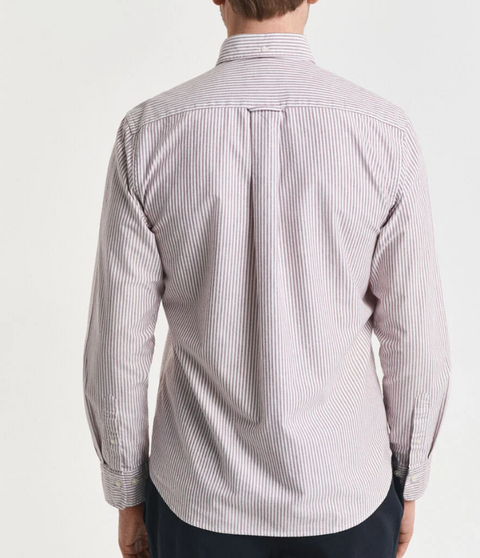Reg Stripe Oxford Shirt Burgunder