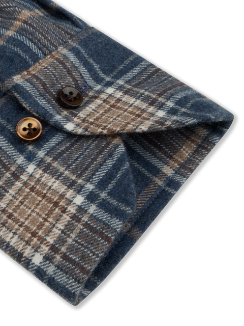 Regular Shirt Dk.Blue Check Mørkeblå