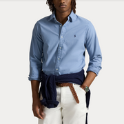GARMENT-DYED OXFORD SHIRT Lyseblå