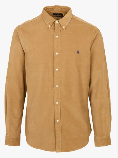 Sport Shirt Slim Corduroy Brun