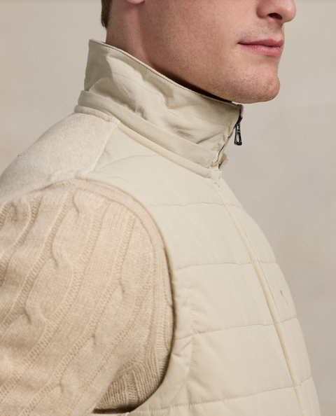 Hood Vest, Dune Tan Beige