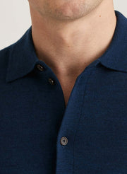 Merino Knitted Shirt Mørkeblå