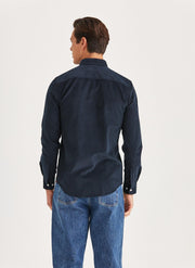 Douglas Cord Shirt Slim, Blue Mørkeblå