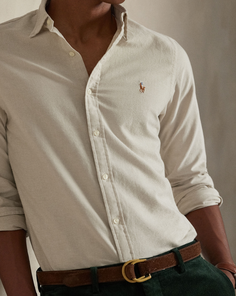 SLIM FIT OXFORD SHIRT Beige