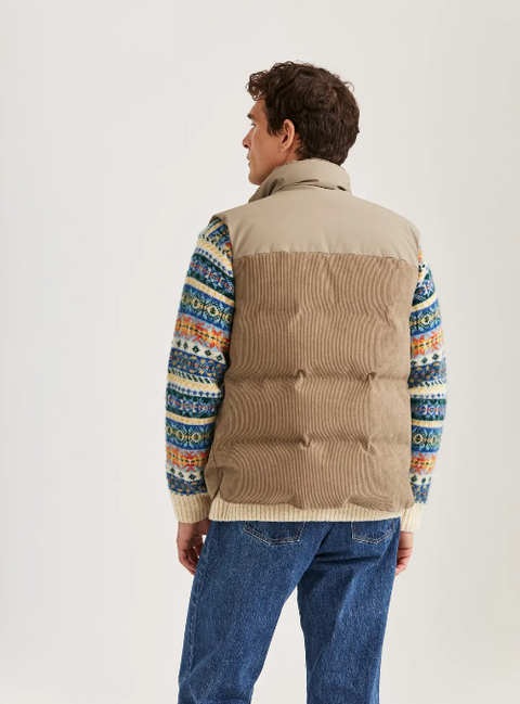 Catton Puffer Vest, Off-white Khaki