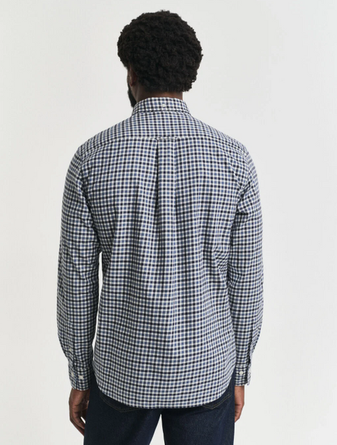 Reg twill gingham shirt Blå