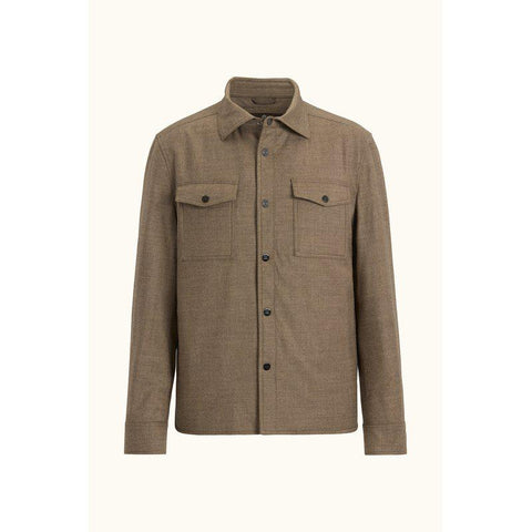 Flanell Shirt Jacket Beige/Khaki