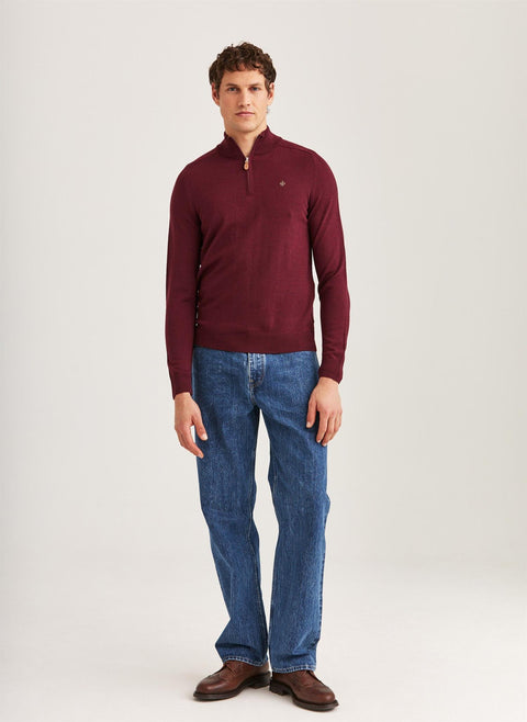 Merino John Zip Bordeaux