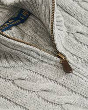 Half Zip Cotton Cable Grå