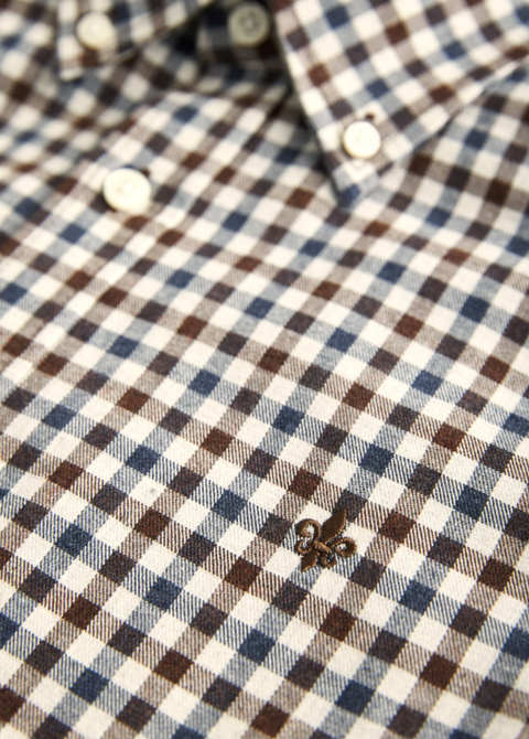 Watts Flannel check shirt, Brun Brun