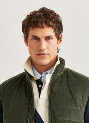 Ted quilted cord vest Oliven