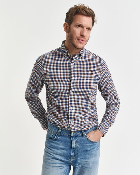 REG TWILL GINGHAM SHIRT Brun
