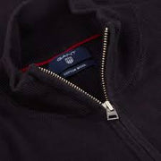 Cotton/Wool Zip Cardigan Marine