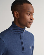 Cotton Halfzip Blå