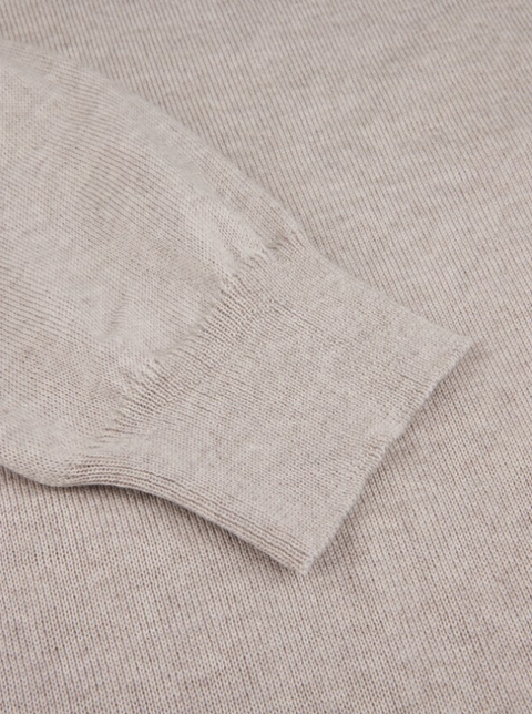 Merino Crew Neck With Patch Lysegrå