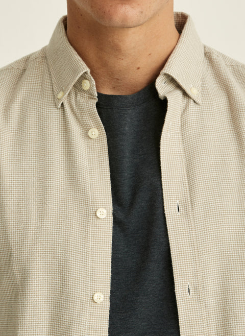 Soft Check Flannel Shirt Khaki