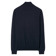 Cotton/Wool Zip Cardigan Marine