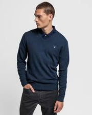 Superfine Lambswool V-neck Mørkeblå