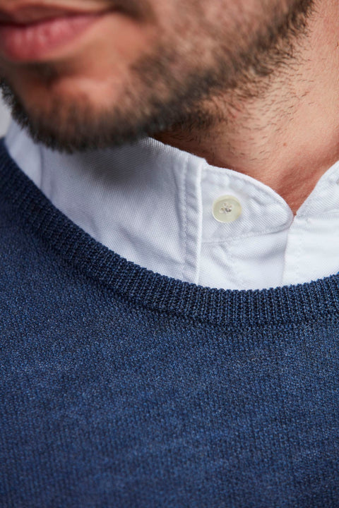 Merino Strukture Knit, mid blue Blå