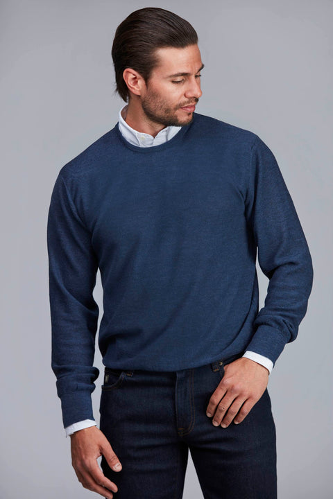 Merino Strukture Knit, mid blue Blå